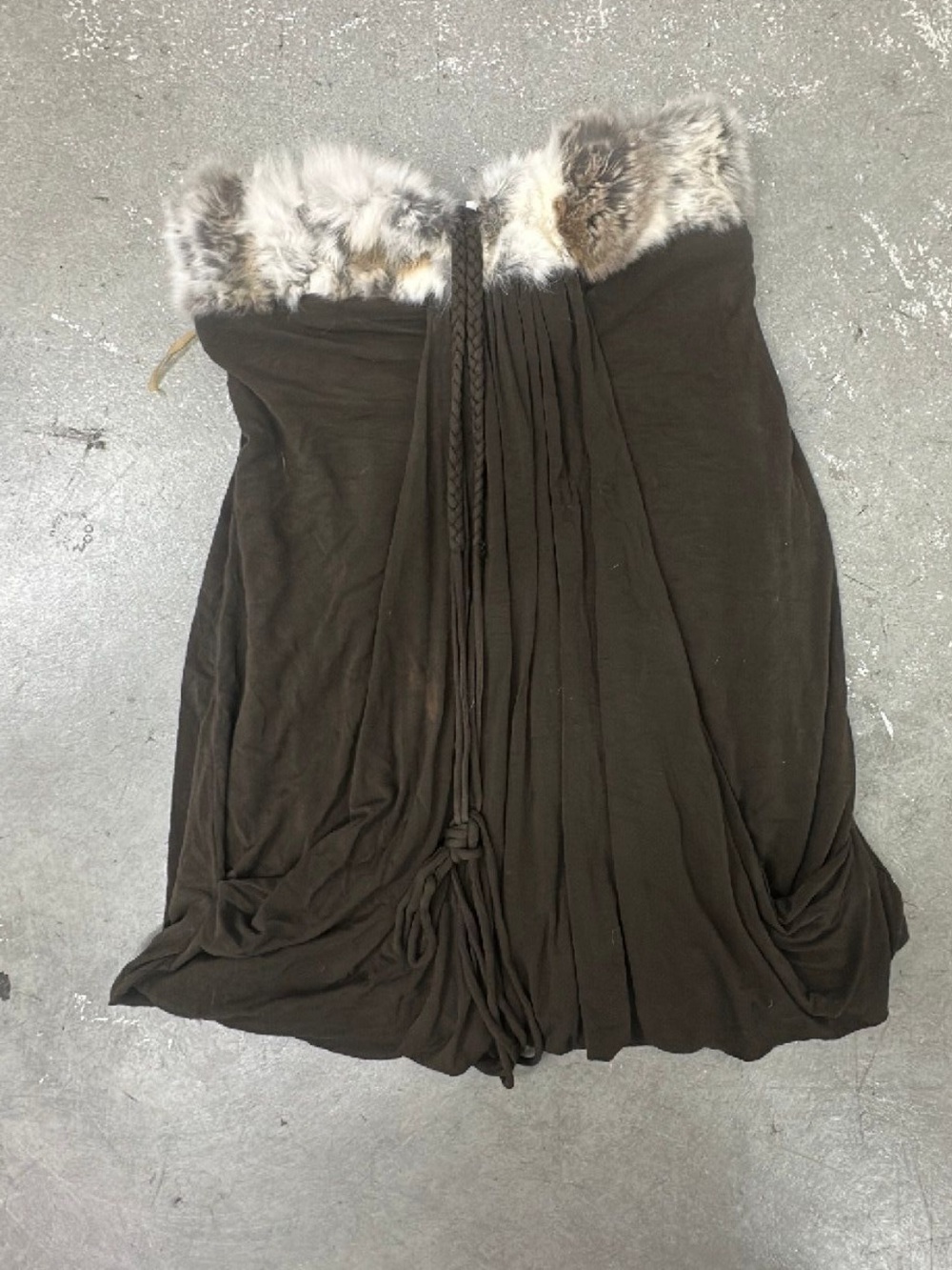 Rabbit baby doll Fur Trim Brown top